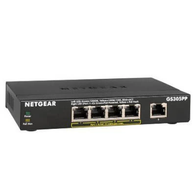 Kapcsoló Netgear GS305PP-100PES 5x 10/100/1000 83 W PoE+