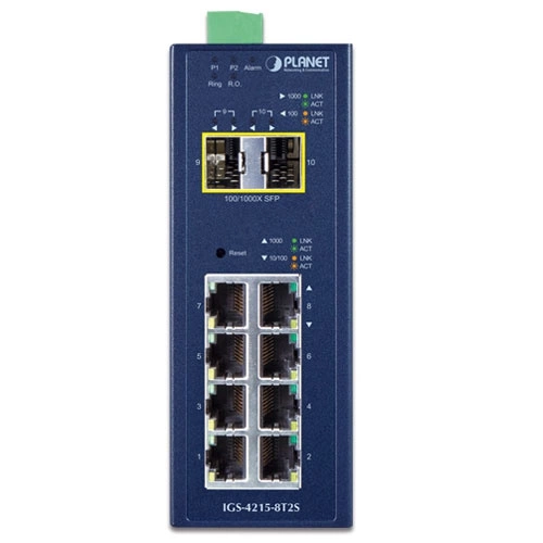 Kapcsoló Planet IGS-4215-8T2S 8x 1Gb 2x SFP