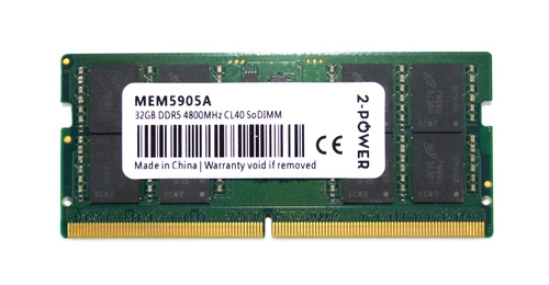 RAM memória 1x 32GB 2-Power NON ECC SODIMM DDR5 2Rx8 4800MHz PC5-38400 | MEM5905A