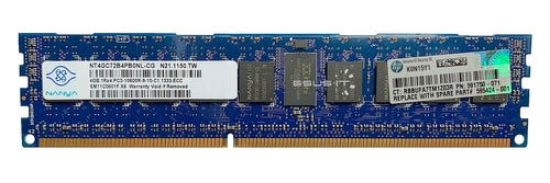 RAM memória 1x 4GB Nanya ECC REGISTERED DDR3 1Rx4 1333MHz PC3-10600 RDIMM | NT4GC72B4PB0NL-CG