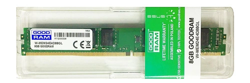 RAM memória 1x 8GB GoodRAM ECC UNBUFFERED DDR4  2400MHz PC4-19200 UDIMM | W-MEM24E4D88GL
