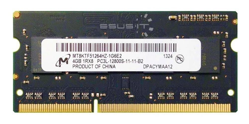 RAM memória 1x 4GB Micron SO-DIMM DDR3 1600MHz PC3-12800 | MT8KTF51264HZ-1G6