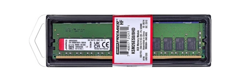 RAM memória 1x 8GB Kingston ECC UNBUFFERED DDR4 1Rx8 2666MHZ PC4-21300 UDIMM | KSM26ES8/8HD