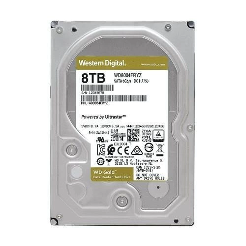 Merevlemez Western Digital GOLD 3.5'' HDD 8TB 7200RPM SATA 6Gb/s 256MB | WD8004FRYZ