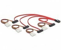 Delock Kábel (83146) Mini SAS SFF-8087 | 4 x SAS SFF-8482 + táp 1m.  |  83146