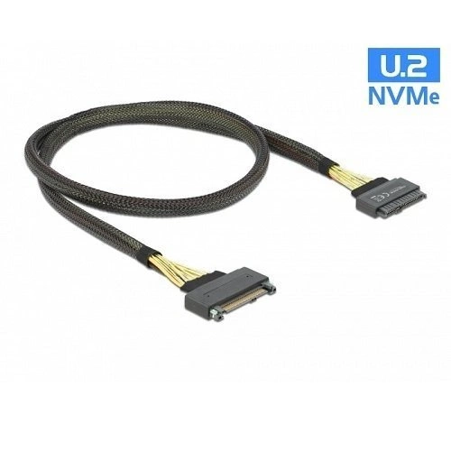 Delock U.2 SFF-8639-s bővítőkábel csatlakozódugóval > U.2 SFF-8639-s, csatlakozóhüvellyel, 1m | 84518