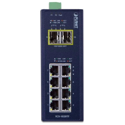 Kapcsoló Planet IGS-1020TF 8x 1Gb 2x SFP