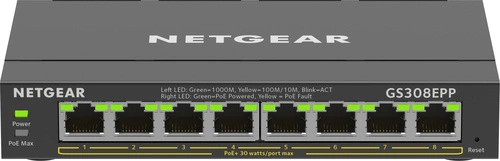 Kapcsoló Netgear GS308EPP-100PES 8x 1Gb 123 W PoE+