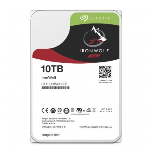 Merevlemez Seagate IronWolf 3.5'' HDD 10TB 7200RPM SATA 6Gb/s 256MB | ST10000VN0008