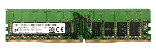 RAM memória 1x 16GB Micron ECC UNBUFFERED DDR4 2Rx8 2666MHZ PC4-21300 UDIMM | MTA18ASF2G72AZ-2G6