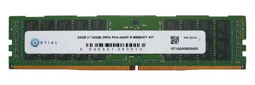 RAM memória 1x 32GB Ortial ECC REGISTERED DDR4 2Rx4 2400MHz PC4-19200 RDIMM | OT1G32GB2X4D3