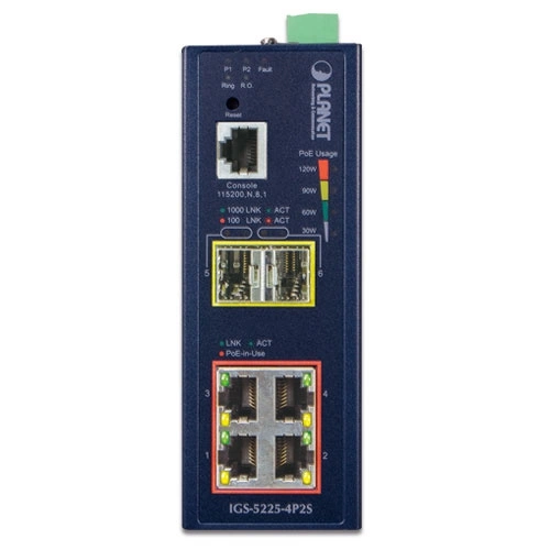 Kapcsoló Planet IGS-5225-4P2S 4x 1Gb 2x SFP 144 W PoE+