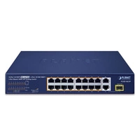 Kapcsoló Planet FGSD-1821P 16x 100Mb | 1x 1Gb 1x RJ-45/SFP 185 W PoE+