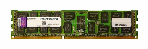 RAM memória 1x 8GB Kingston ECC REGISTERED DDR3  1600MHz PC3-12800 RDIMM | KTD-PE316S/8G