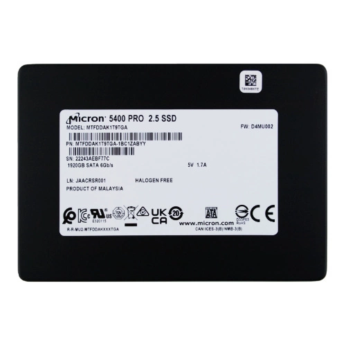 SSD Merevlemez Micron 5400 PRO 1.92TB 2.5'' SATA 6Gb/s TLC 3D-NAND | MTFDDAK1T9TGA-1BC1ZABYYR