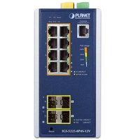 Kapcsoló Planet IGS-5225-8P4S-12V 8x 1Gb 4x SFP 240 W PoE+