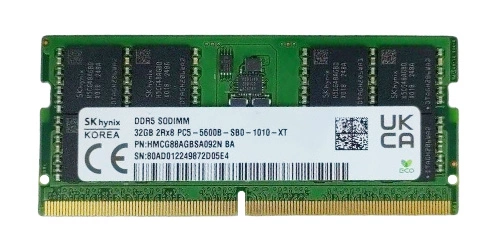 RAM memória 1x 8GB Hynix SO-DIMM DDR5 5600MHz PC5-44800 | HMCG66AGBSA092N