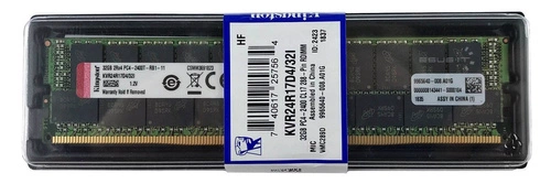 RAM memória 1x 32GB Kingston ECC REGISTERED DDR4 2Rx4 2400MHz PC4-19200 RDIMM | KVR24R17D4/32I