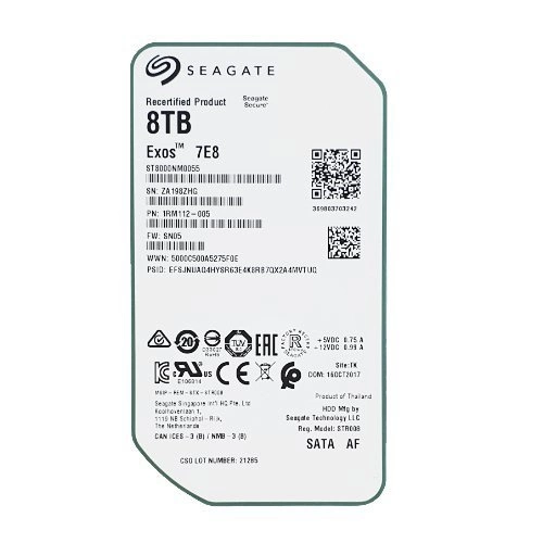 Merevlemez Seagate Exos 7E8 3.5'' HDD 8TB 7200RPM SATA 6Gb/s 256MB | ST8000NM0055-RCF Újraminősítve