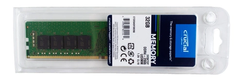 RAM memória 1x 32GB Crucial NON-ECC UNBUFFERED DDR4 2666MHZ PC4-21300 UDIMM | CT32G4DFD8266