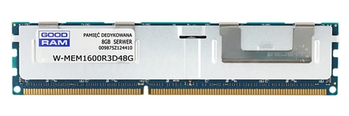 RAM memória 1x 8GB GoodRAM ECC REGISTERED DDR3  1600MHz PC3-12800 RDIMM | W-MEM1600R3D48GH