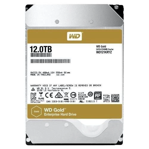 Merevlemez Western Digital GOLD 3.5'' HDD 12TB 7200RPM SATA 6Gb/s 512MB | WD122KRYZ
