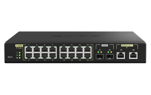 Kapcsoló QNAP QSW-M2116P-2T2S 16x 2.5Gb | 2x 10Gb 2x SFP+ 280 W PoE+/PoE++