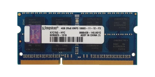 RAM memória 1x 4GB Kingston DDR3 2Rx8 1866MHz PC3-14900 SO-DIMM  | X7C75G-HYC