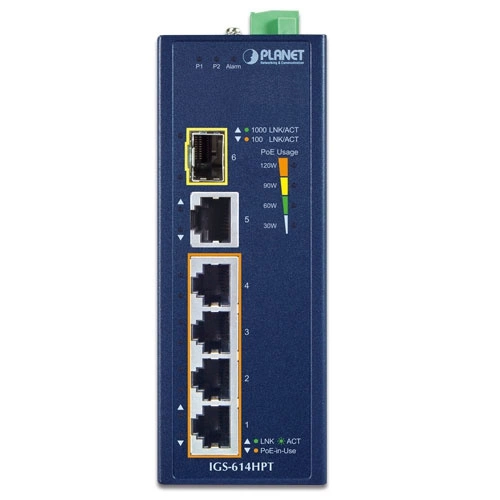 Kapcsoló Planet IGS-614HPT 5x 1Gb 120 W PoE+