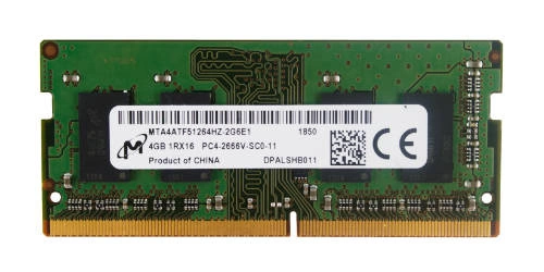 RAM memória 1x 4GB Micron SO-DIMM DDR4 2666MHZ PC4-21300 | MTA4ATF51264HZ-2G6
