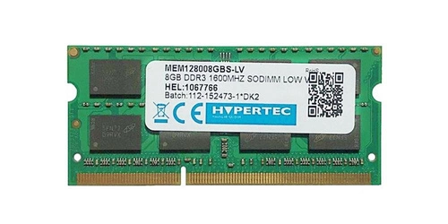 RAM memória 1x 8GB HYPERTEC SO-DIMM DDR3 1600MHz PC3-12800 | MEM128008GBS-LV
