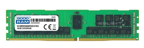 RAM memória 1x 16GB GoodRAM ECC REGISTERED DDR4 2Rx4 2666MHZ PC4-21300 RDIMM | W-MEM2666R4D416G