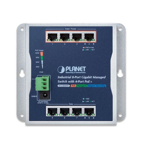 Kapcsoló Planet WGS-804HP 8x 1Gb 120 W PoE+