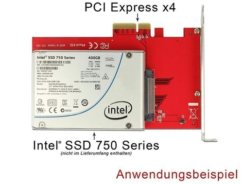 Delock Kártya PCI Express x4 > 1x U.2 NVMe SFF-8639 | 89469