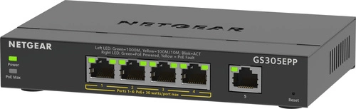 Kapcsoló Netgear GS305EPP-100PES 5x 1Gb 120 W PoE+
