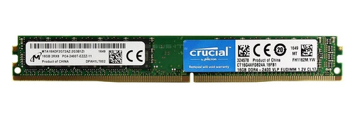 RAM memória 1x 16GB Crucial ECC UNBUFFERED DDR4  2400MHz PC4-19200 UDIMM | CT16G4XFD824A