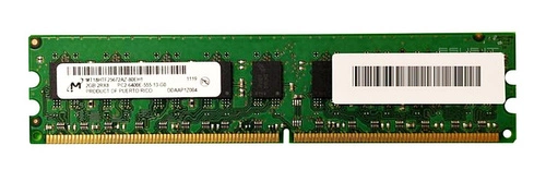 RAM memória 1x 2GB Micron ECC UNBUFFERED DDR2  800MHz PC2-6400 UDIMM | MT18HTF25672AZ-80E