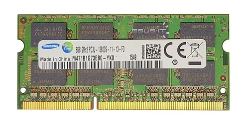 RAM memória 1x 8GB Samsung SO-DIMM DDR3 1600MHz PC3-12800 | M471B1G73EB0-YK0