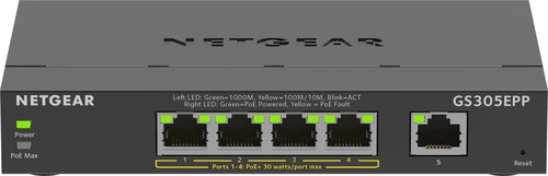 Kapcsoló Netgear GS305EPP-100PES 5x 1Gb 120 W PoE+