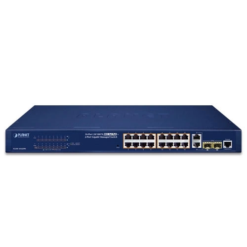Kapcsoló Planet FGSW-1816HPS 16x 100Mb 2x RJ-45/SFP 240 W PoE+