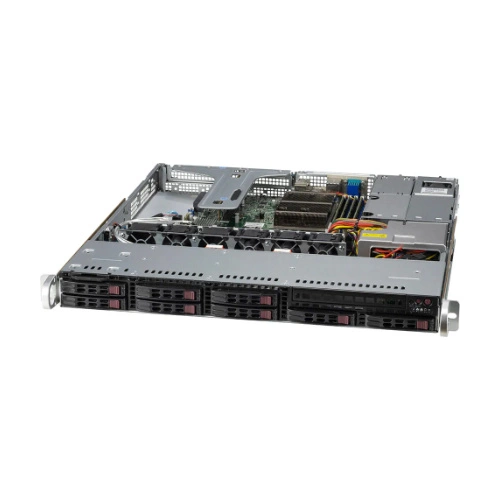 Szerver Platform Supermicro 1U 110T-M SYS-110T-M Intel x 1 DDR4 x 4 8 x 2.5" SATA PSU 1+0