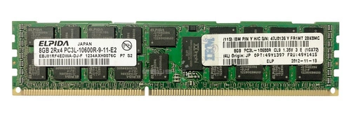 RAM memória 1x 8GB ELPIDA ECC REGISTERED DDR3  1333MHz PC3-10600 RDIMM | EBJ81RF4EDWA-DJ-F