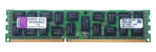 RAM memória 1x 4GB Kingston ECC REGISTERED DDR3  1333MHz PC3-10600 RDIMM | KVR1333D3D4R9S/4G
