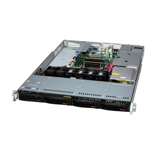Szerver Platform Supermicro 1U 511R-W SYS-511R-W Intel x 1 DDR5 x 4 4 x 3.5" SATA/SAS/NVME PSU 1+0