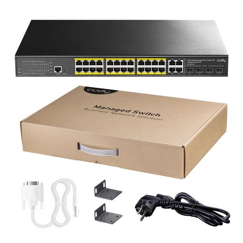 Kapcsoló Cudy GS2028PS4-400W 24x 1Gb 4x RJ-45/SFP 400 W PoE+