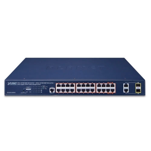 Kapcsoló Planet GS-4210-24HP2C 24x 1Gb 2x RJ-45/SFP 515 W PoE++