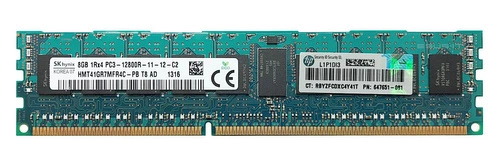 RAM memória 1x 8GB Hynix ECC REGISTERED DDR3 1600MHz PC3-12800 RDIMM | HMT41GV7AFR8A-PB