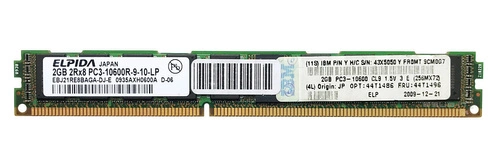 RAM memória 1x 2GB IBM ThinkServer & System X DDR3 1333MHz ECC REGISTERED DIMM | 44T1486 | 43X5050 