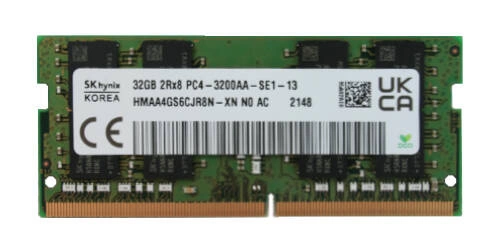 RAM memória 1x 32GB Hynix DDR4 2Rx8 3200MHz PC4-25600 SO-DIMM  | HMAA4GS6CJR8N-XN