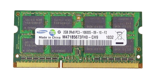 RAM memória 1x 2GB Samsung SO-DIMM DDR3 1333MHz PC3-10600 | M471B5673FH0-CH9